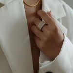 Square Micropaved Zirconia Ring - Gembea Jewelry