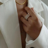 Square Micropaved Zirconia Ring - Gembea Jewelry
