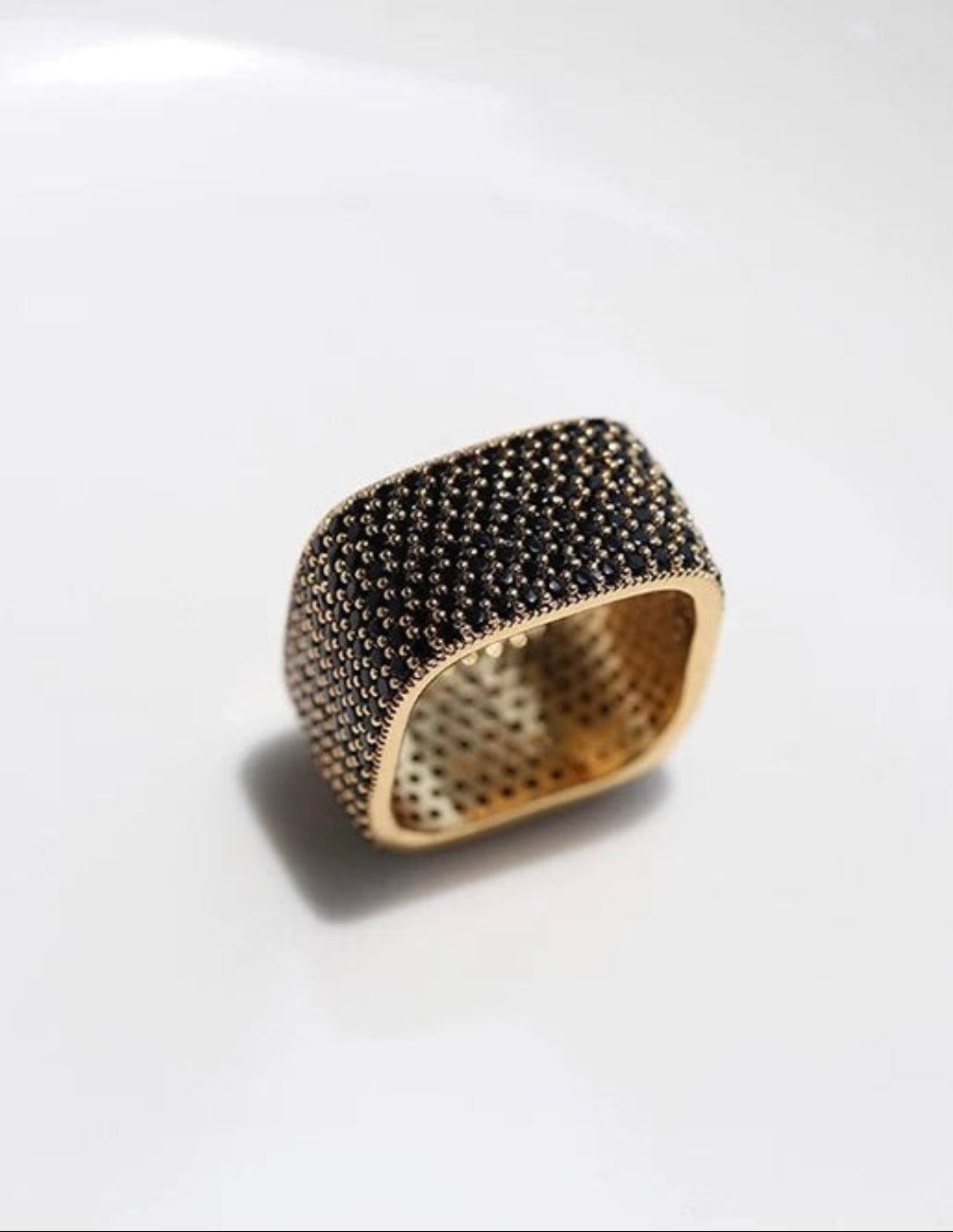 Square Micropaved Zirconia Ring - Gembea Jewelry