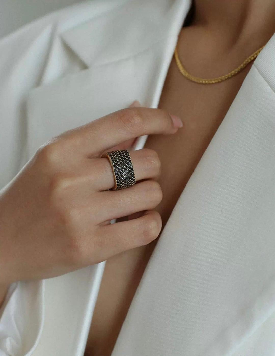Square Micropaved Zirconia Ring - Gembea Jewelry