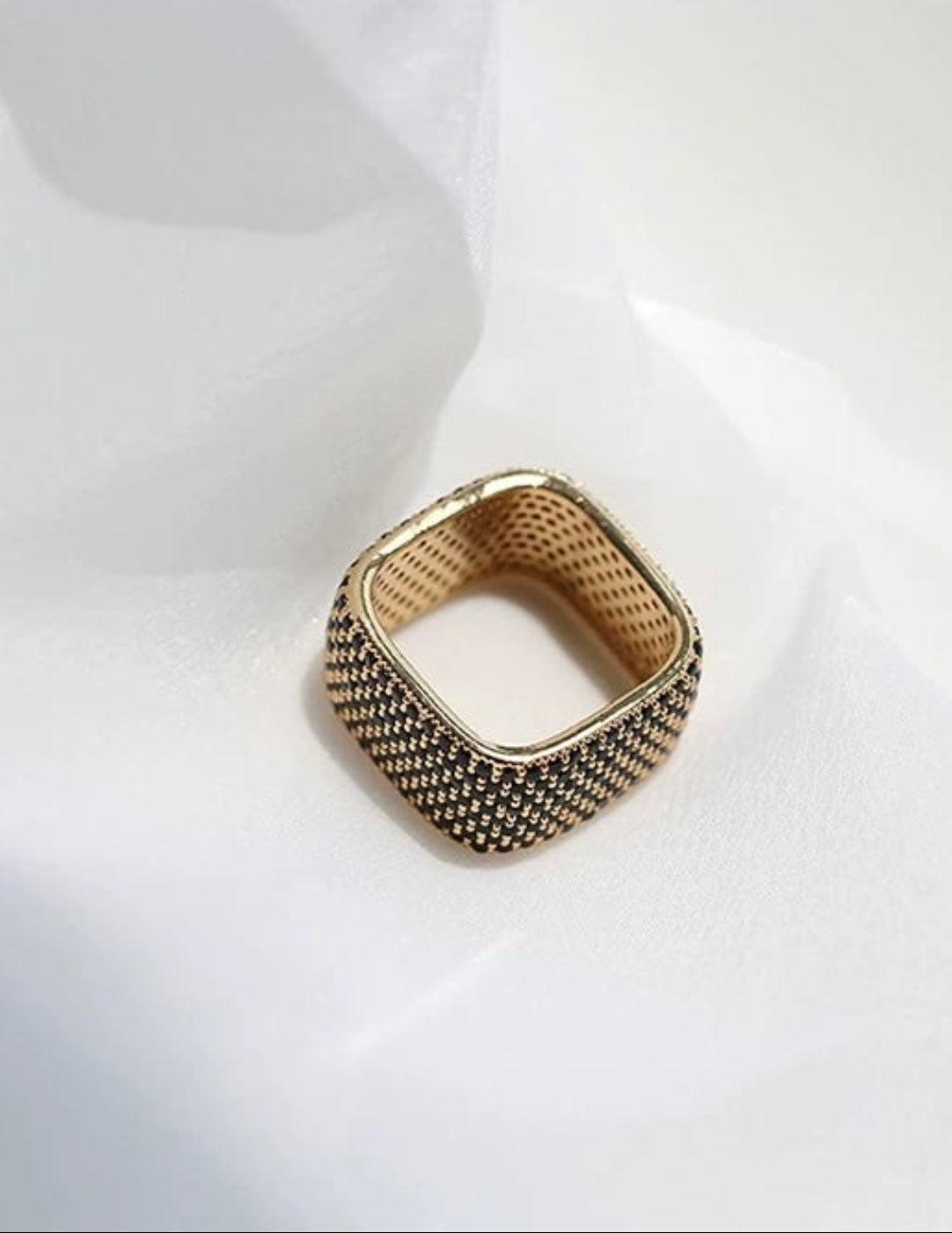 Square Micropaved Zirconia Ring - Gembea Jewelry