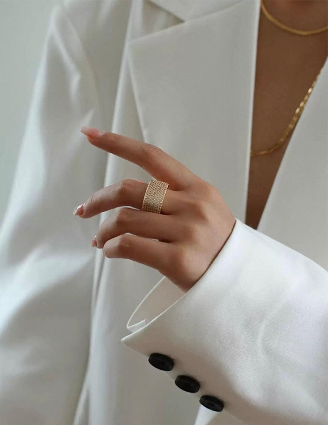 Square Micropaved Zirconia Ring - Gembea Jewelry