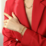 Square Splicing Chain Gold Bracelet gembea jewelry