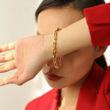 Square Splicing Chain Gold Bracelet gembea jewelry