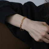 Square Splicing Chain Gold Bracelet gembea jewelry