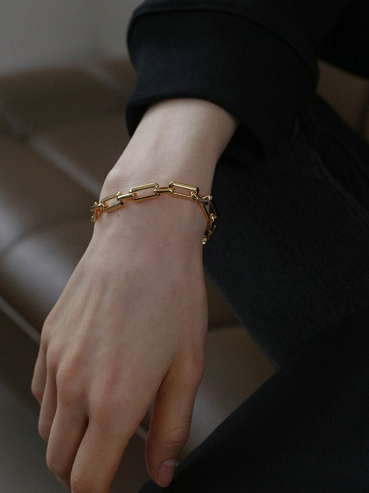 Square Splicing Chain Gold Bracelet gembea jewelry