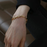 Square Splicing Chain Gold Bracelet gembea jewelry