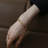 Square Splicing Chain Gold Bracelet gembea jewelry