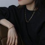 Square Splicing Chain Gold Bracelet gembea jewelry
