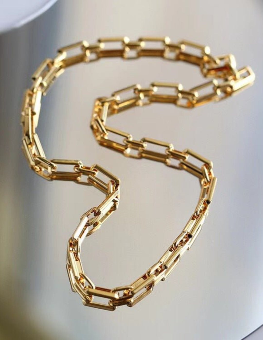 Square Splicing Gold Chain Necklace gembea jewelry