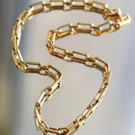 Square Splicing Gold Chain Necklace gembea jewelry