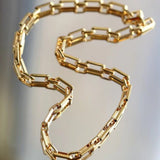 Square Splicing Gold Chain Necklace gembea jewelry