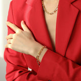 Square Splicing Gold Chain Necklace gembea jewelry
