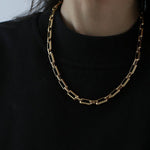Square Splicing Gold Chain Necklace gembea jewelry