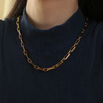 Square Splicing Gold Chain Necklace gembea jewelry