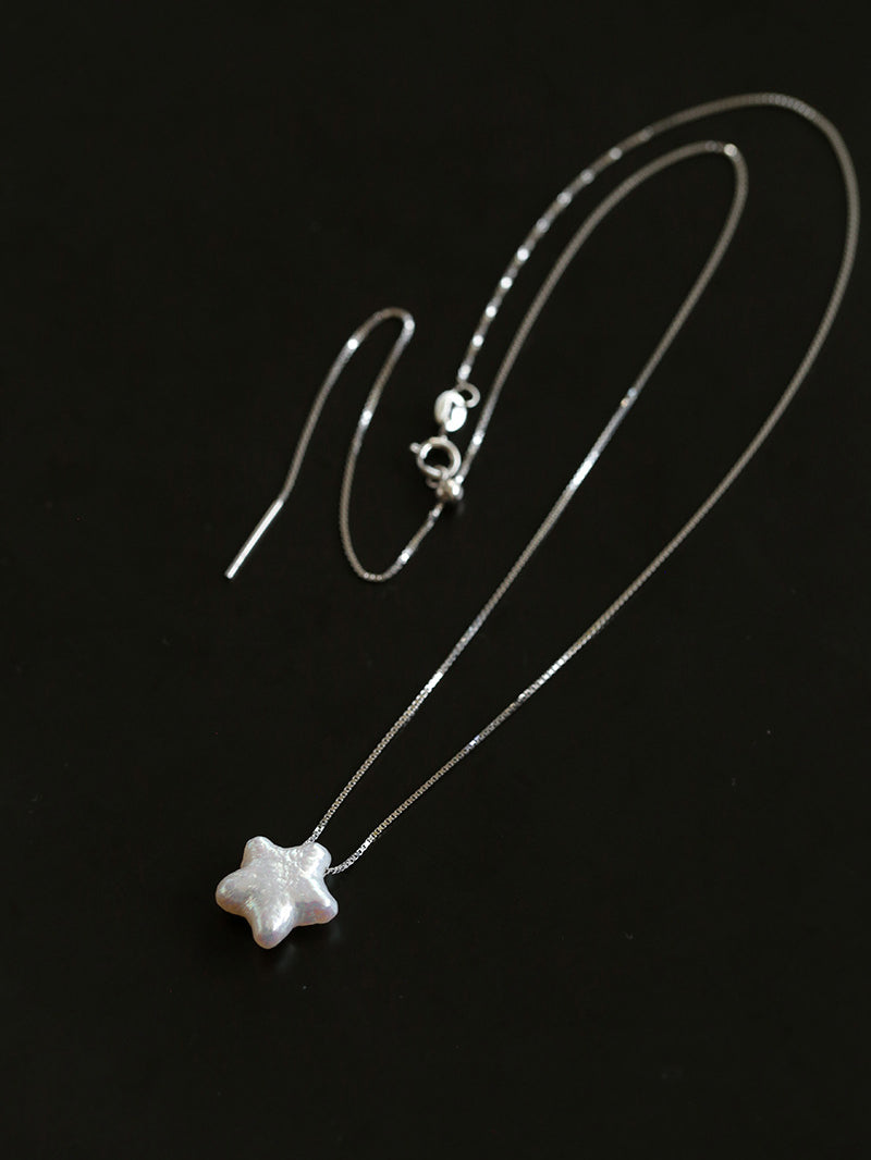 Star Moon Baroque Pearl Pendant Necklace gembea jewelry