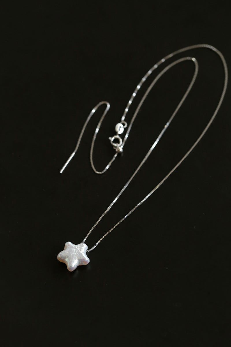 Star Moon Baroque Pearl Pendant Necklace gembea jewelry