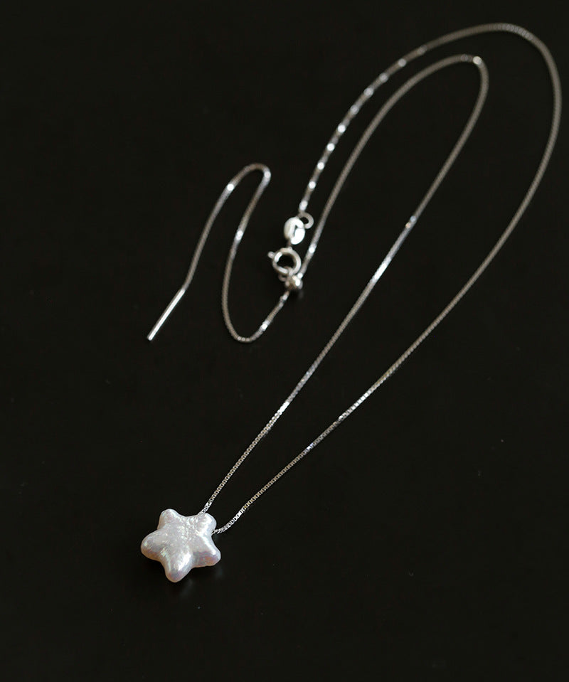 Star Moon Baroque Pearl Pendant Necklace gembea jewelry