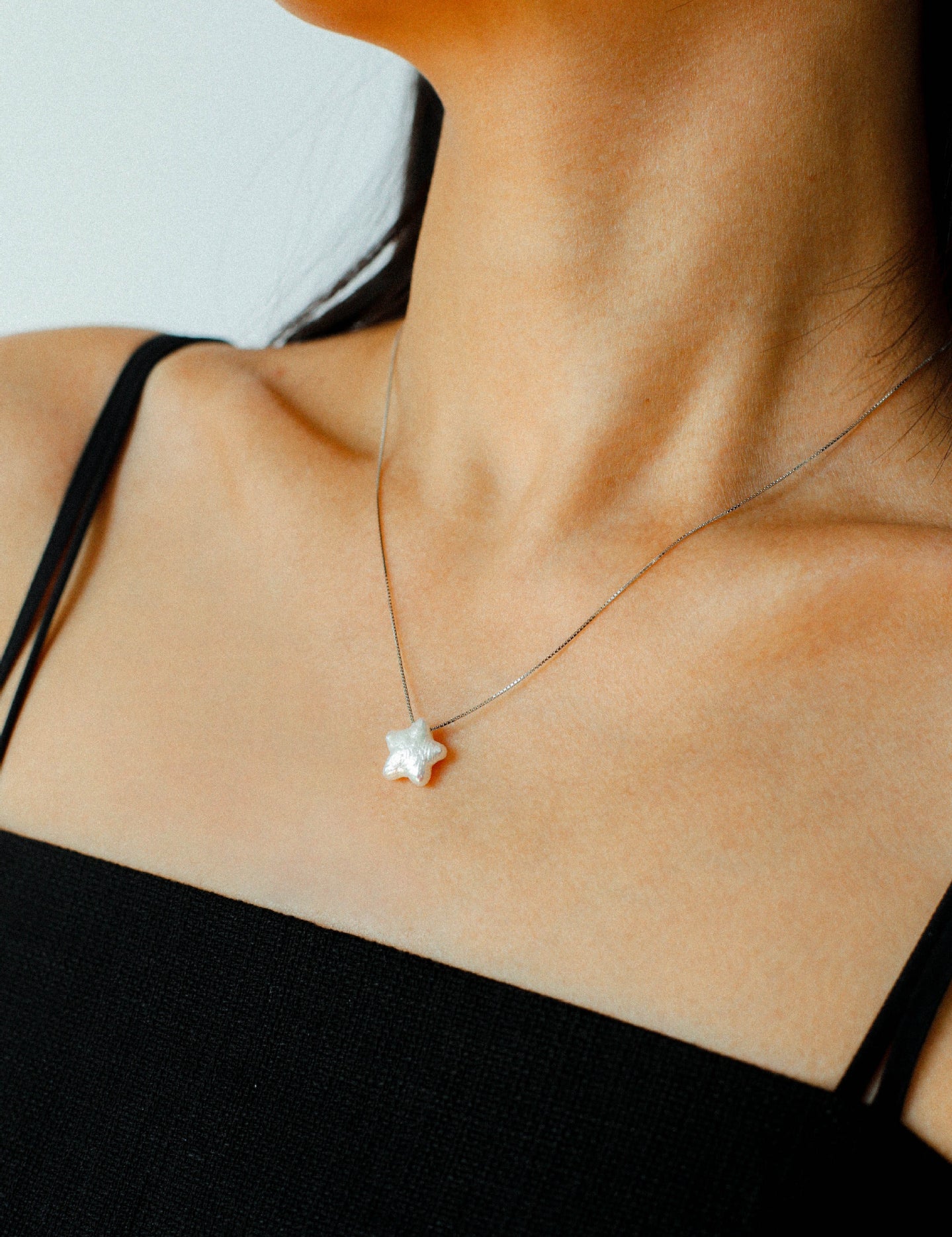 Star Moon Baroque Pearl Pendant Necklace gembea jewelry