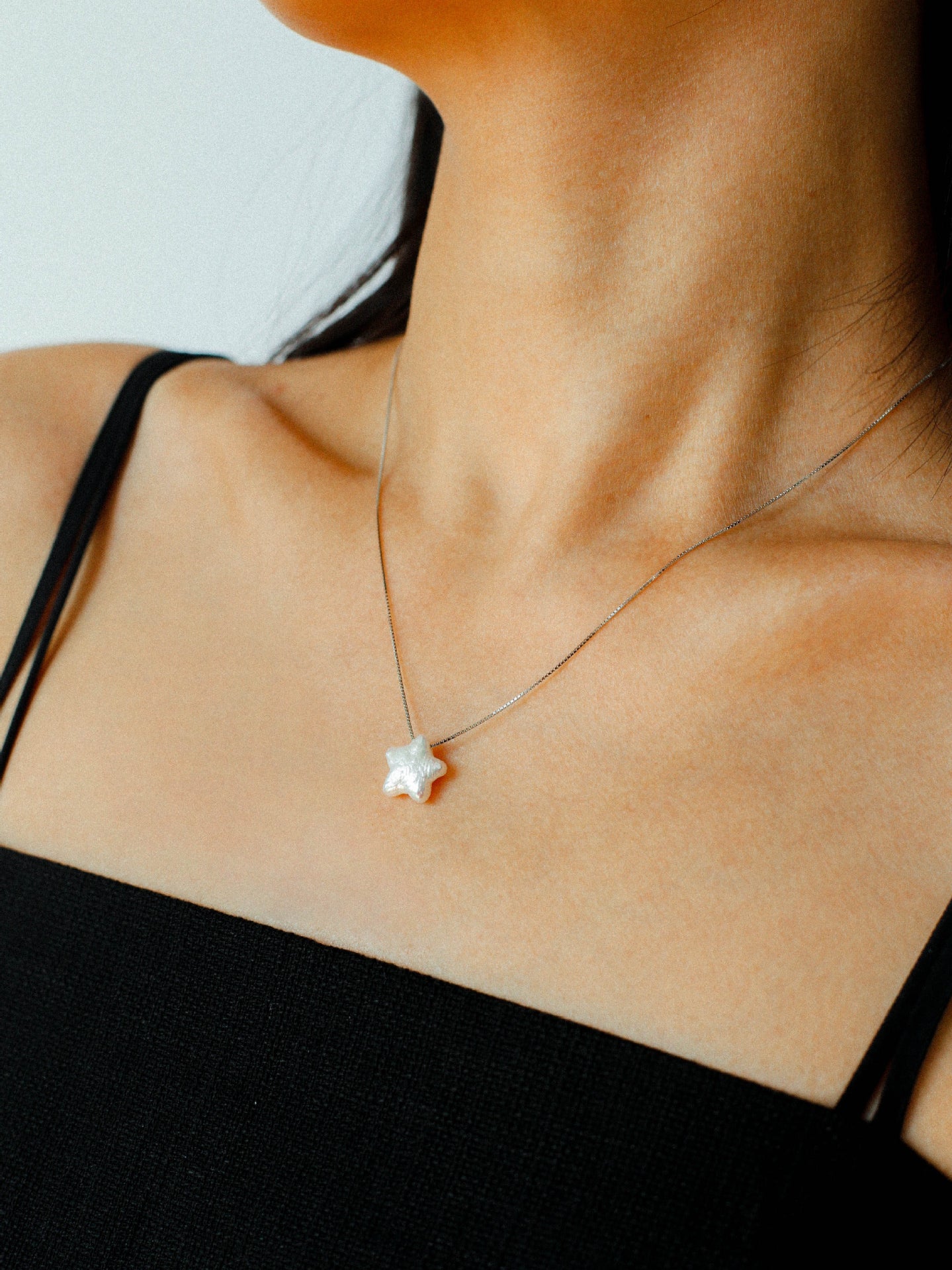 Star Moon Baroque Pearl Pendant Necklace gembea jewelry