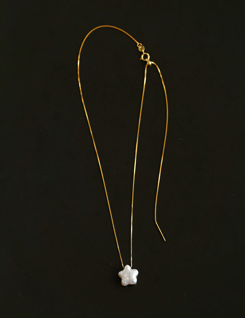 Star Moon Baroque Pearl Pendant Necklace gembea jewelry