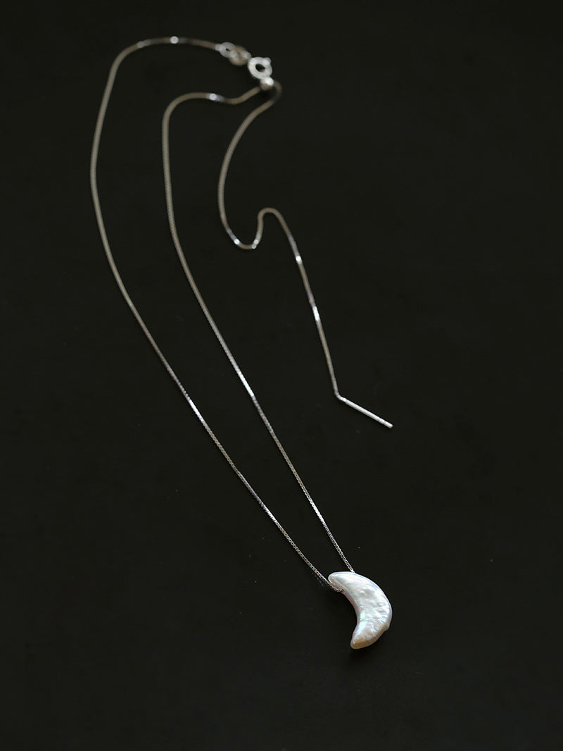 Star Moon Baroque Pearl Pendant Necklace gembea jewelry