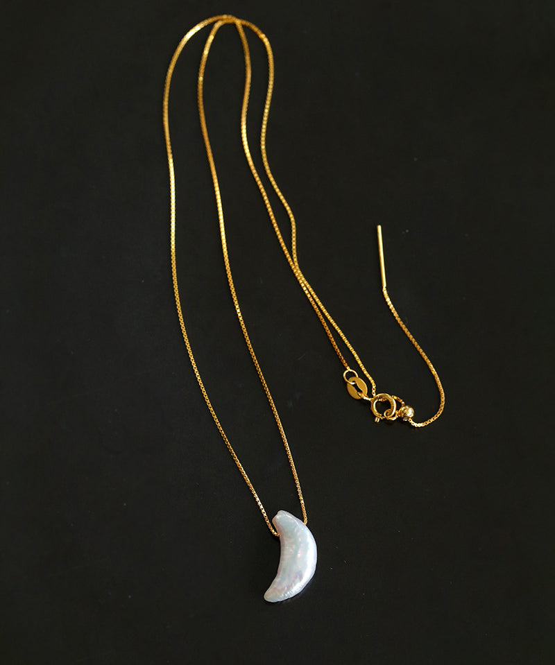 Star Moon Baroque Pearl Pendant Necklace gembea jewelry