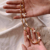 Sea's Embrace Series Starfish Beaded Necklace - Gembea Jewelry