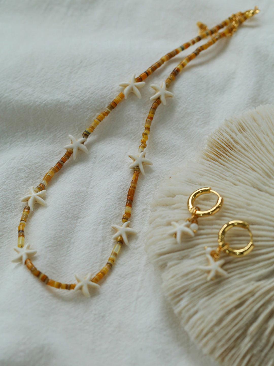 Sea's Embrace Series Starfish Beaded Necklace - Gembea Jewelry