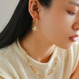 Sea's Embrace Series Starfish Hoop Earrings - Gembea Jewelry