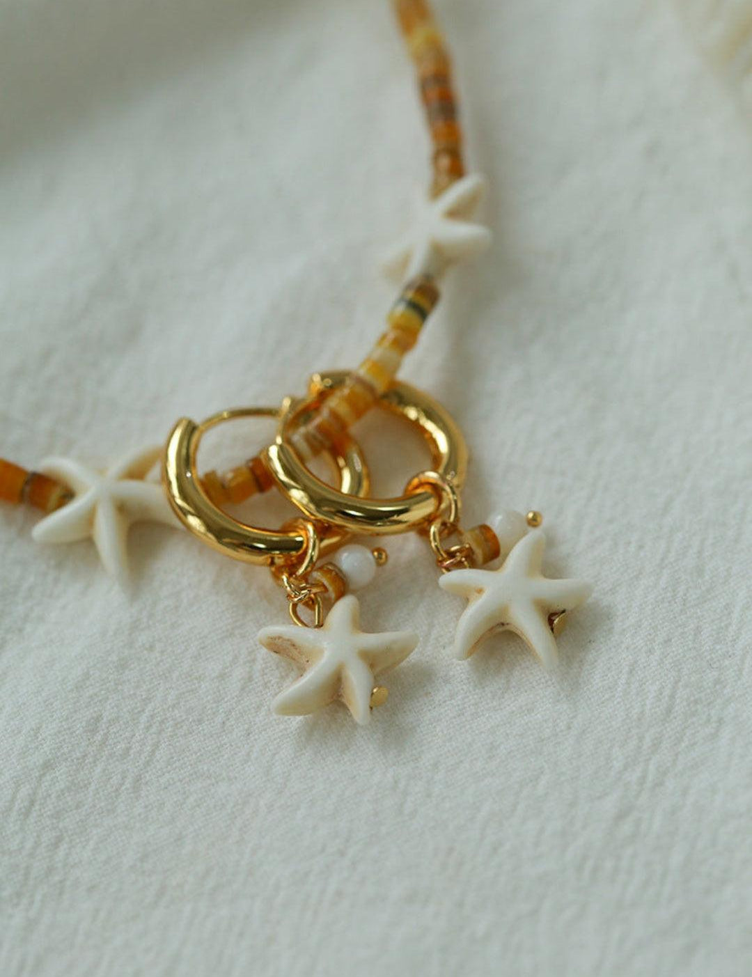 Sea's Embrace Series Starfish Hoop Earrings - Gembea Jewelry