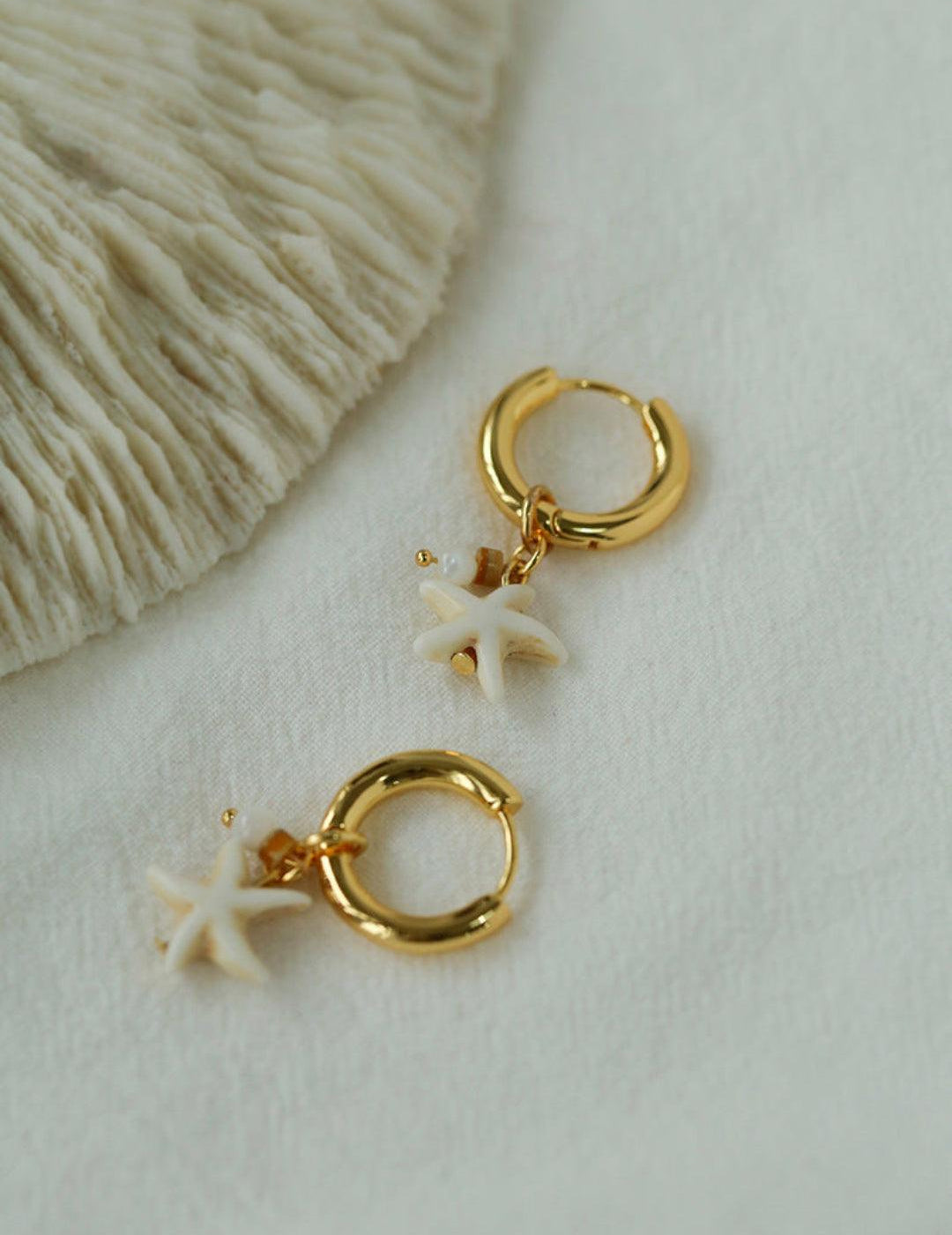 Sea's Embrace Series Starfish Hoop Earrings - Gembea Jewelry