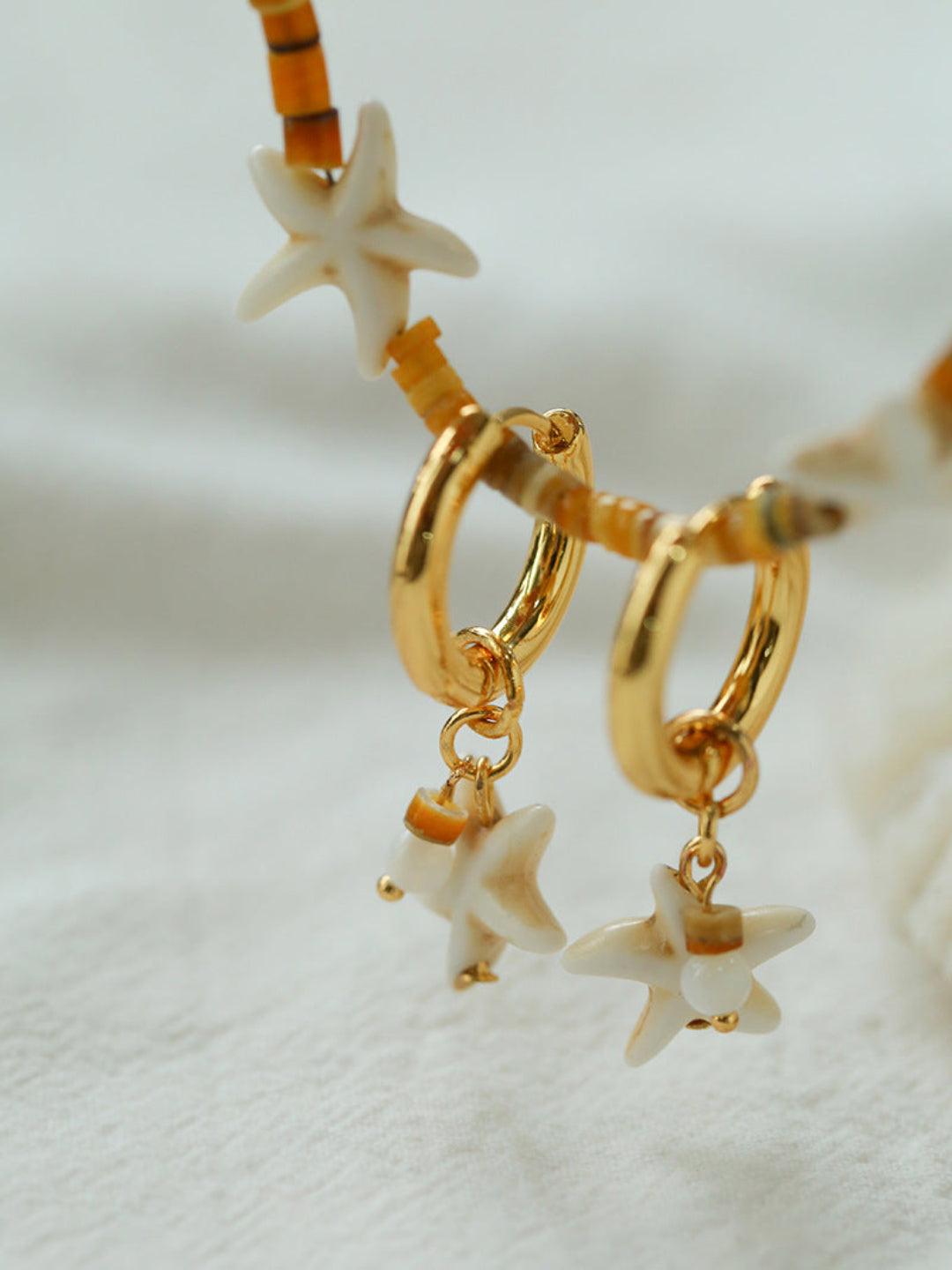 Sea's Embrace Series Starfish Hoop Earrings - Gembea Jewelry