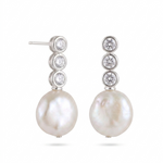 Starlight Cubic Zirconia Baroque Pearl Earrings gembea jewelry