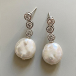 Starlight Cubic Zirconia Baroque Pearl Earrings gembea jewelry
