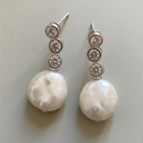 Starlight Cubic Zirconia Baroque Pearl Earrings gembea jewelry