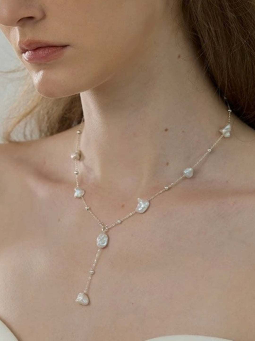  Starry Sky Irregular Baroque Pearl Chain Necklace GEMBEA JEWELRY