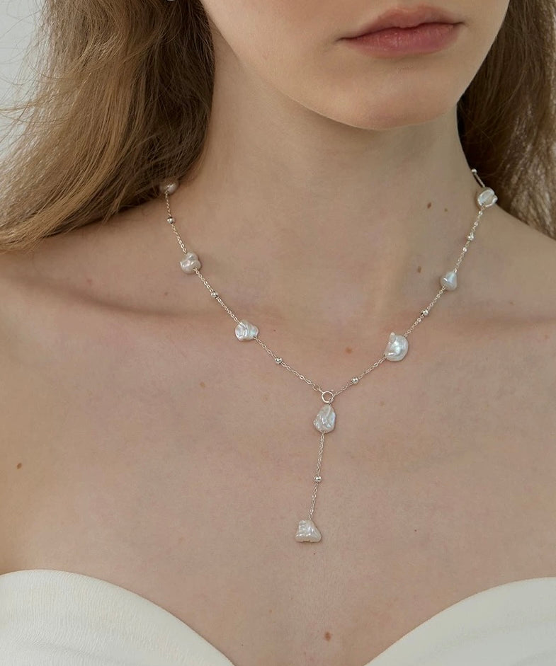  Starry Sky Irregular Baroque Pearl Chain Necklace GEMBEA JEWELRY