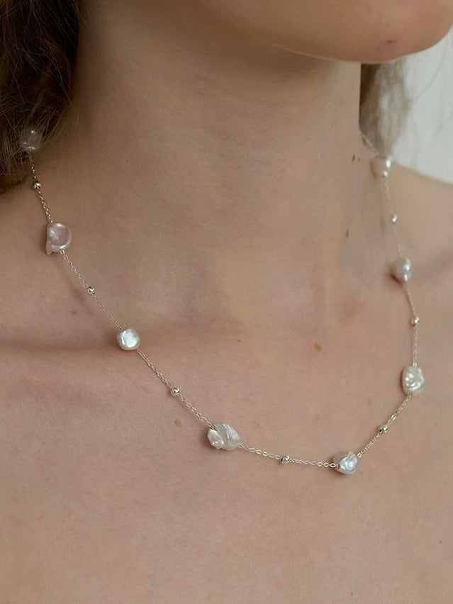  Starry Sky Irregular Baroque Pearl Chain Necklace GEMBEA JEWELRY