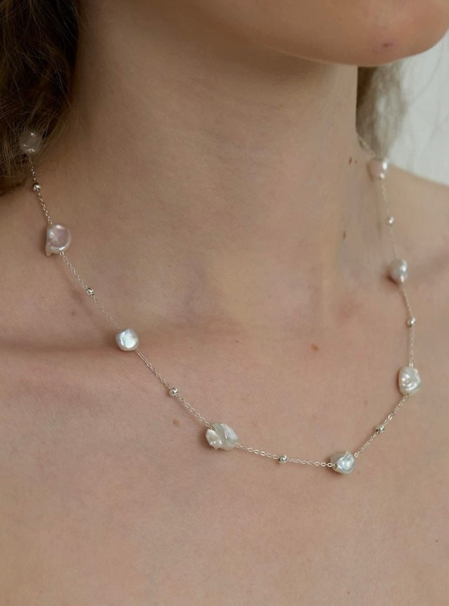  Starry Sky Irregular Baroque Pearl Chain Necklace GEMBEA JEWELRY