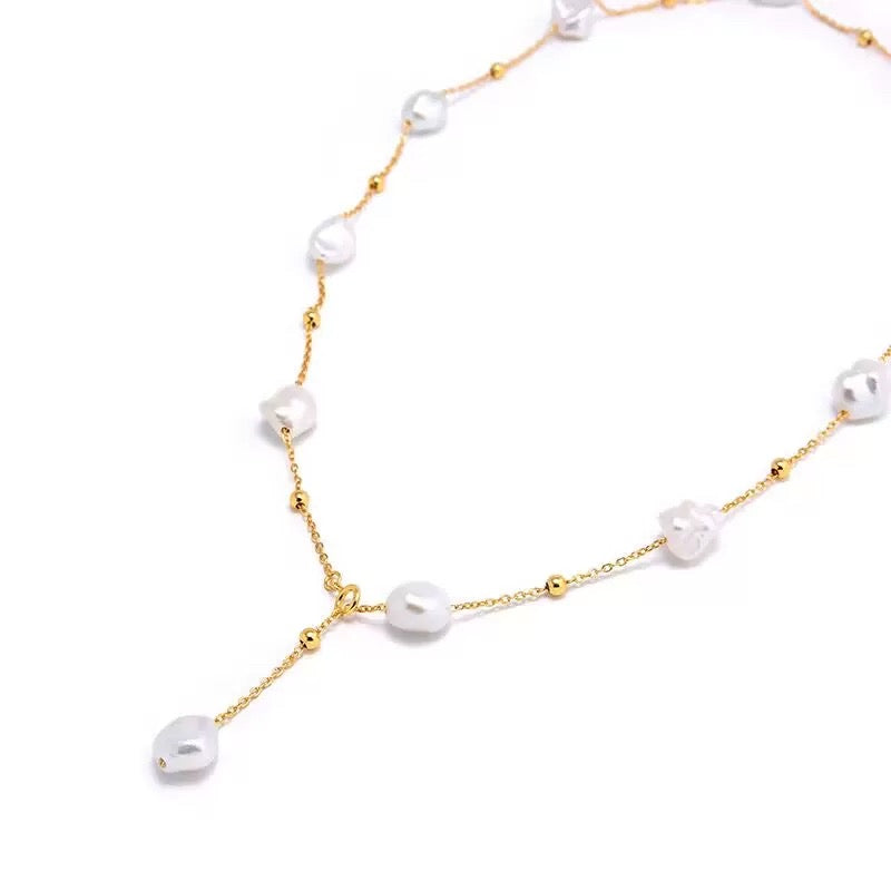  Starry Sky Irregular Baroque Pearl Chain Necklace GEMBEA JEWELRY