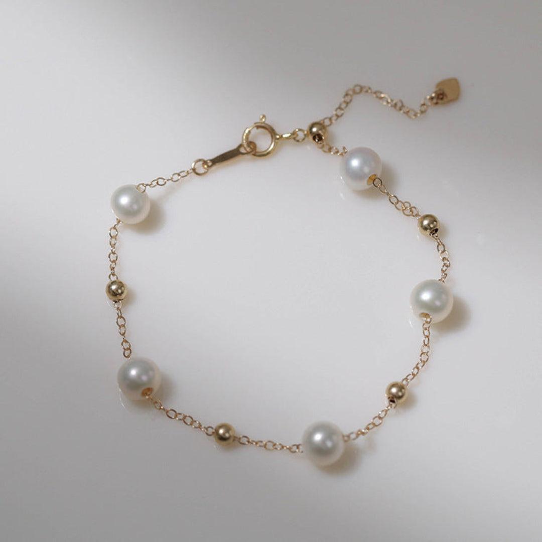 Love and the City Chain Pearl Bracelet - Gembea Jewelry