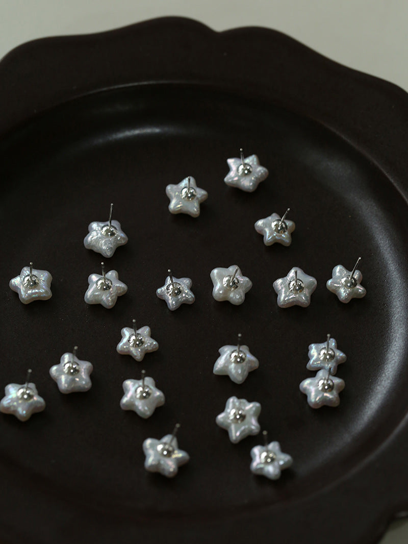 Stars Moon Baroque Pearl Stud Earrings gembea jewelry