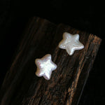 Stars Moon Baroque Pearl Stud Earrings - Gembea Jewelry