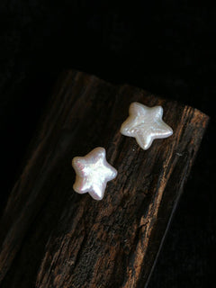 Stars Moon Baroque Pearl Stud Earrings - Gembea Jewelry