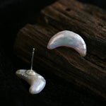 Stars Moon Baroque Pearl Stud Earrings - Gembea Jewelry