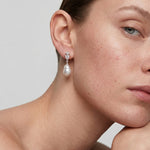 Stella Cubic Zirconia Baroque Pearl Earrings gembea jewelry