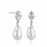 Stella Cubic Zirconia Baroque Pearl Earrings gembea jewelry