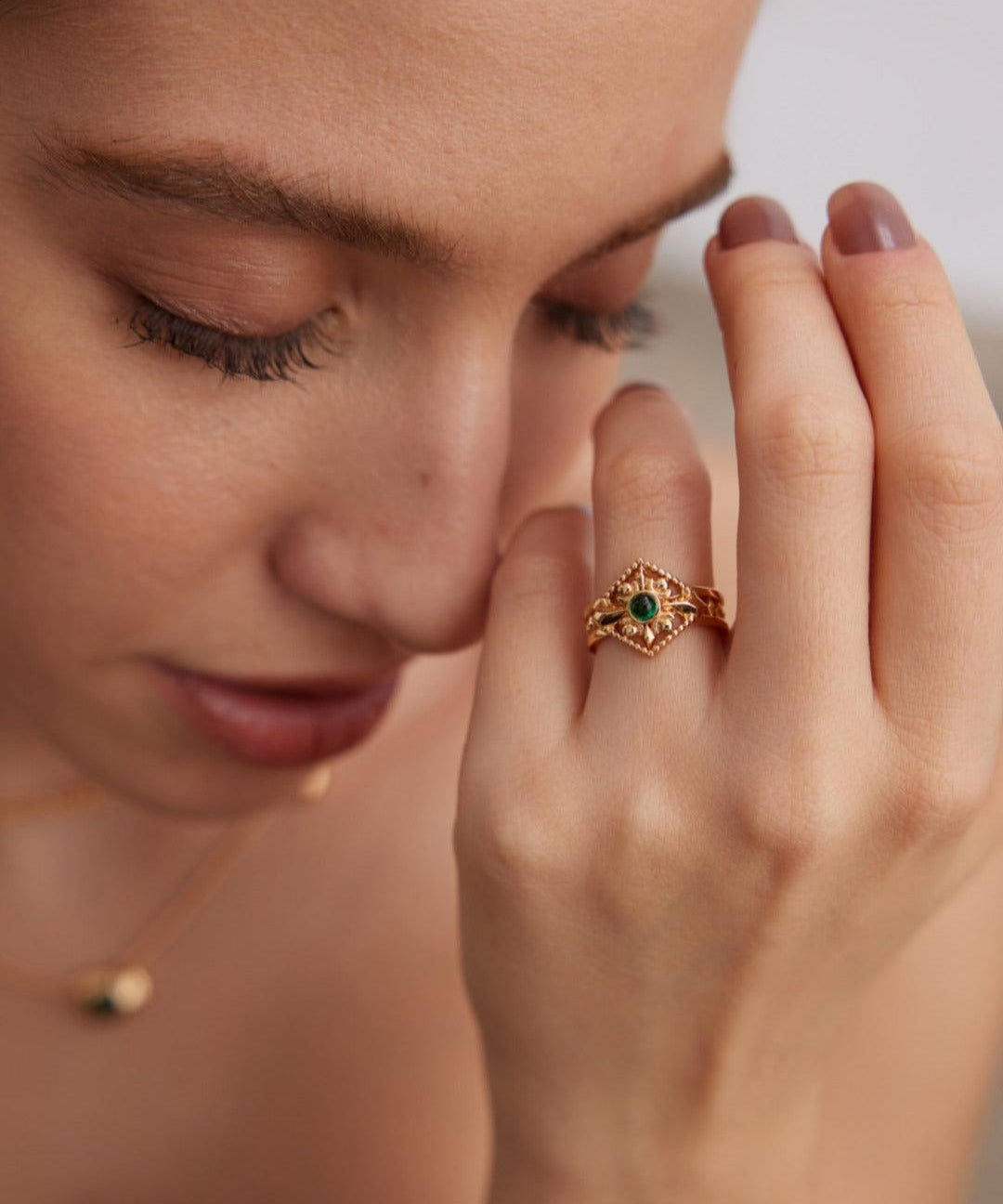 Sterling Silver Green Zircon Open Rings for Women - Gembea Jewelry