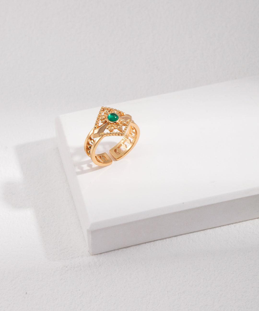 Sterling Silver Green Zircon Open Rings for Women - Gembea Jewelry